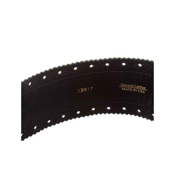 Oscar De La Renta Black/White Leather 4\' Wide 32\